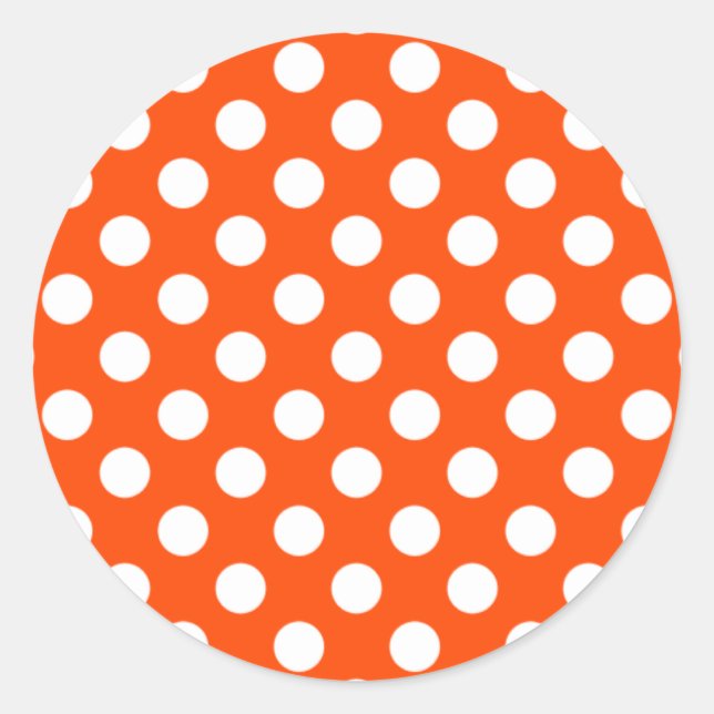 Adesivo Vinheta de Bolinhas branca e laranja (Frente)