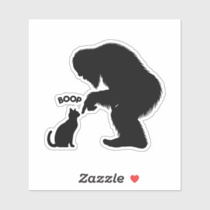 Adesivo Vinheta de Boop de Gata Bigfoot Sasquatch