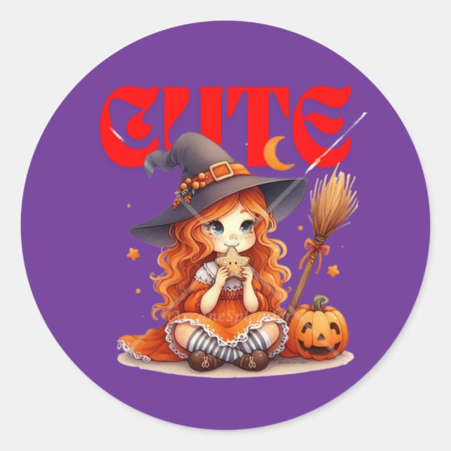Adesivo Vinheta de Bruxas de Halloween (Frente)