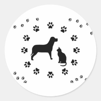 Adesivo Vinheta de cães e gatos