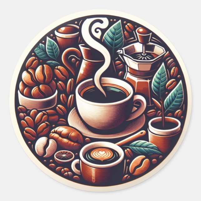 Adesivo Vinheta de café (Frente)