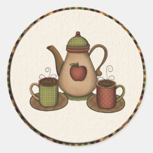 Adesivo Vinheta de café divertido