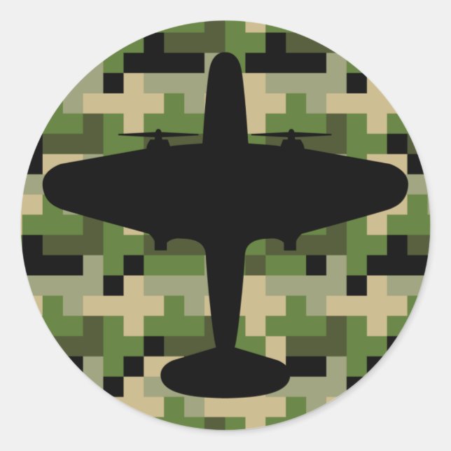 Adesivo Vinheta de Camuflagem do Avião da Força Aérea (Frente)