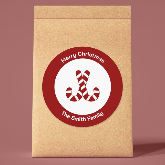Adesivo Vinheta de Canas de Natal (Christmas Candy Cane Sticker)