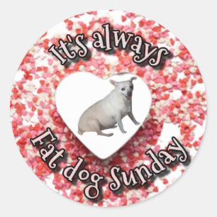 Adesivo Vinheta de cão gordo