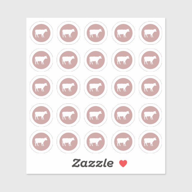 Adesivo Vinheta de carne de bovino de escolha das refeiçõe (Folha)