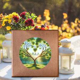 Adesivo Vinheta de Casal de Casamento Verde