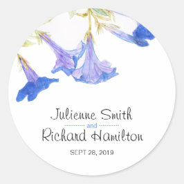 Adesivo Vinheta de Casamento Botânico Moderno Floral Rusti