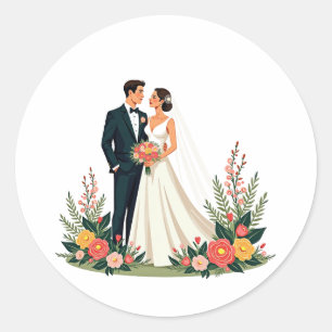 Adesivo Vinheta de Casamento casal