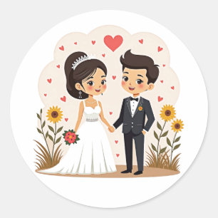 Adesivo Vinheta de Casamento casal
