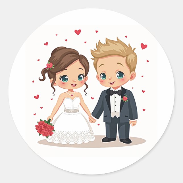 Adesivo Vinheta de Casamento Cerejado e Amor (Frente)