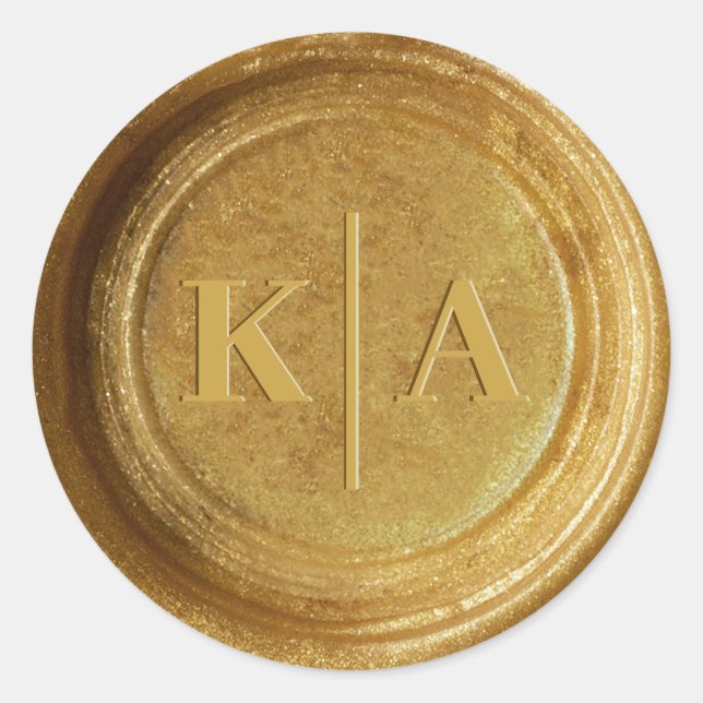 Adesivo Vinheta de Casamento com Cascas de Cera Dourada do (Frente)