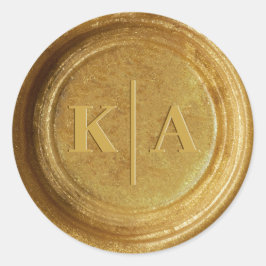 Adesivo Vinheta de Casamento com Cascas de Cera Dourada do