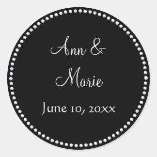 Adesivo Vinheta de Casamento com Lobras de Flores Negra e 