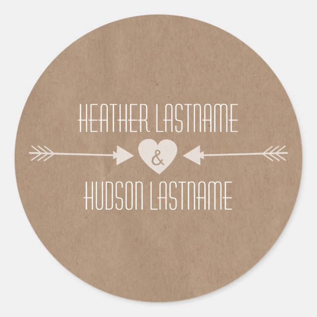 Adesivo Vinheta de Casamento com Setas Brancas Inspiradas  (Frente)