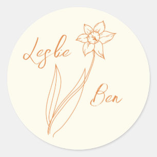 Adesivo Vinheta de Casamento Daffodil