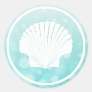 Adesivo Vinheta de casamento das Iniciais Brancas e Teais