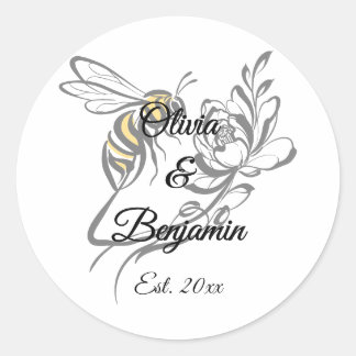 Adesivo Vinheta de Casamento de Abelhas de Luxo eterno - E