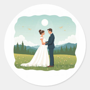 Adesivo Vinheta de Casamento de Amor Eterno