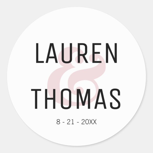 Adesivo Vinheta de Casamento de Ampersand Negra (Frente)