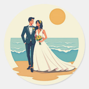 Adesivo Vinheta de Casamento de Beachside