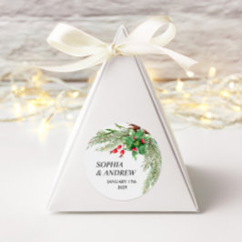 Adesivo Vinheta de Casamento de Berries Vermelhos de Natal