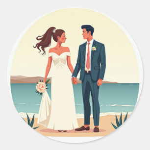 Adesivo Vinheta de Casamento de brisa marítima