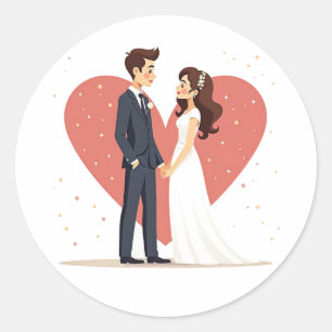Adesivo Vinheta de Casamento de Casal de Amor