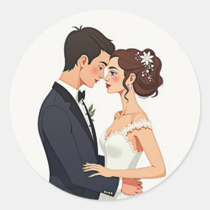 Adesivo Vinheta de Casamento de Casal de Sonho
