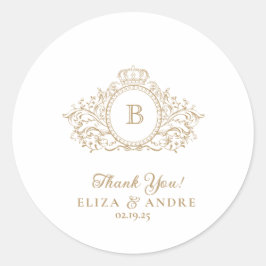 Adesivo Vinheta de Casamento de Casamento de Monograma Dou