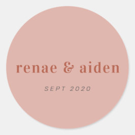 Adesivo Vinheta de casamento de Coral Moderno e Rust