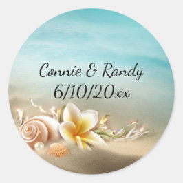 Adesivo Vinheta de Casamento de Destino de Praia