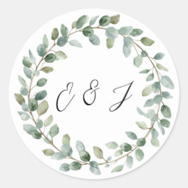 Adesivo Vinheta de Casamento de Envelope Botânico Elegante