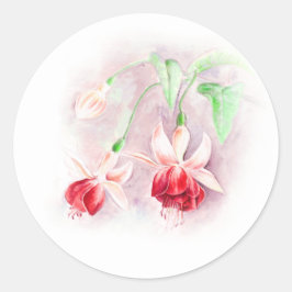 Adesivo Vinheta de casamento de flores de fuchsia vermelha