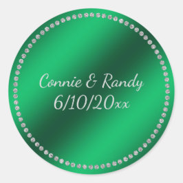 Adesivo Vinheta de Casamento de Foil Verde Faux