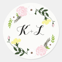 Adesivo Vinheta de Casamento de Jardim Floral