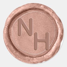 Adesivo Vinheta de Casamento de Monograma de Carnes Dourad