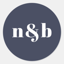 Adesivo Vinheta de Casamento de Monograma Moderno Simples