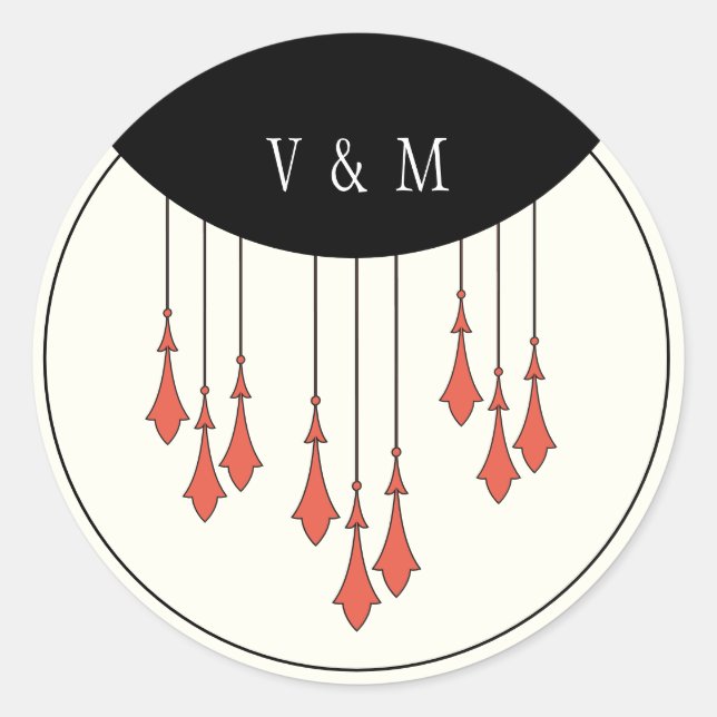 Adesivo Vinheta de Casamento de outono de meia-noite (Frente)