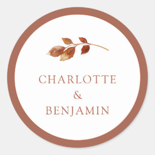 Adesivo Vinheta de Casamento de outono Simples