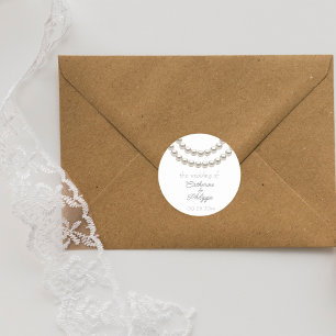 Adesivo Vinheta de Casamento de Pérolas Elegante