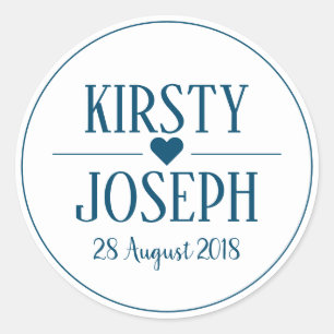 Adesivo Vinheta de Casamento de Praia Azul de Boho Moderno