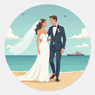 Adesivo Vinheta de Casamento de Praia Perfeita