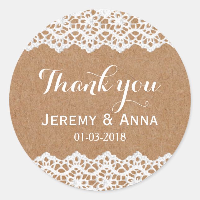 Adesivo Vinheta de casamento de renda (Frente)