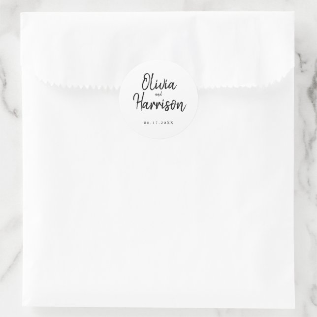Adesivo Vinheta de Casamento de Script Elegante (Bolsa)