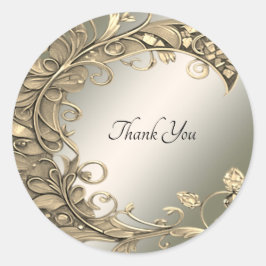 Adesivo Vinheta de Casamento Decorativo Dourado Elegante