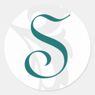 Adesivo Vinheta de Casamento do Monograma de Rolagem Elega