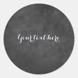 Adesivo Vinheta de casamento do quadro negro redondo perso