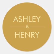 Vinheta de Casamento Dourado moderno, Selo de Enve