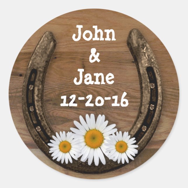 Adesivo Vinheta de Casamento em Ferradura (Frente)